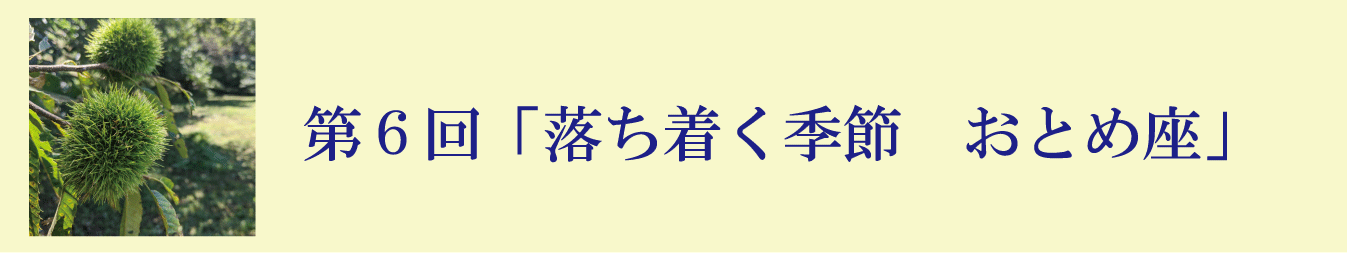 第６回「落ち着く季節　おとめ座」